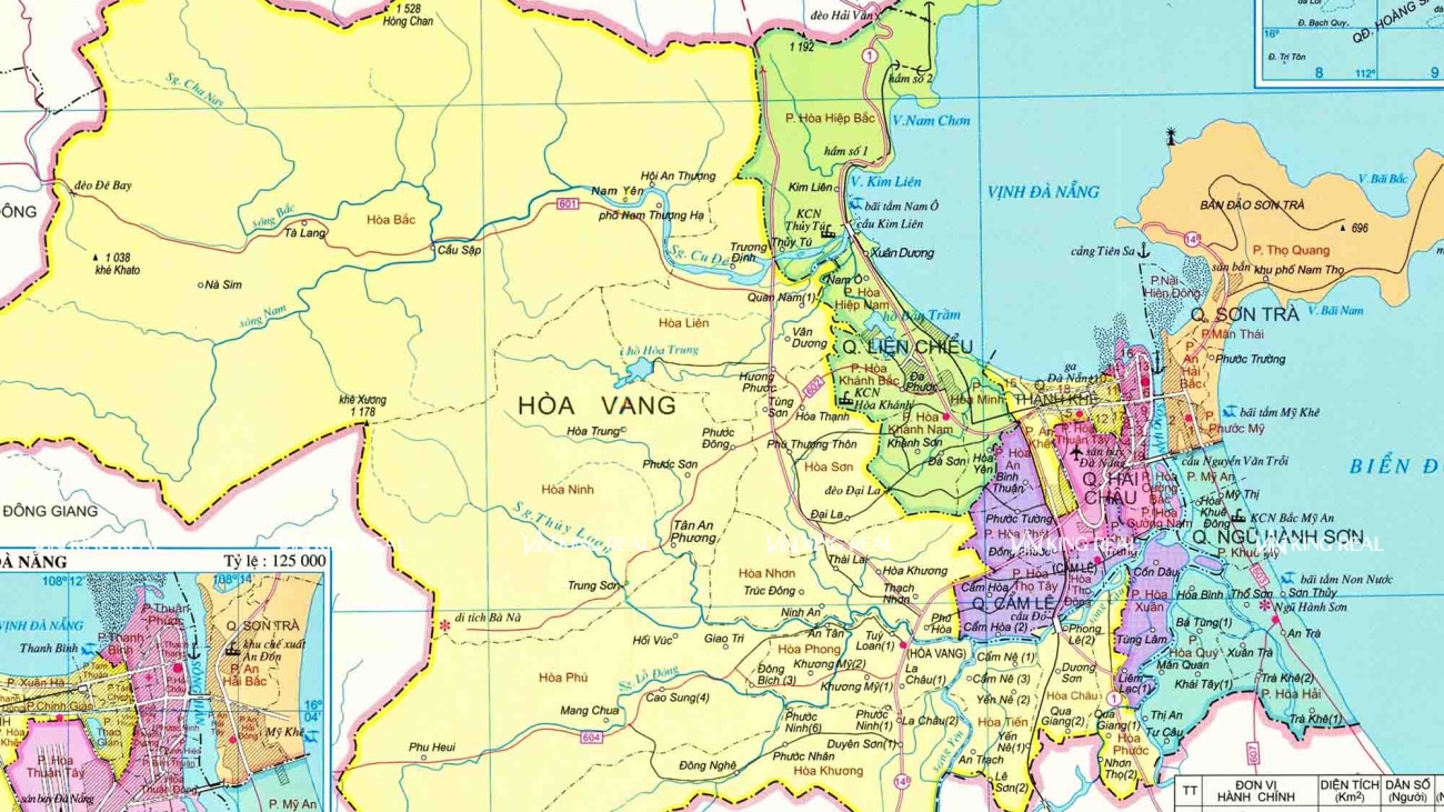 Bản đồ địa chính huyện Hòa Vang